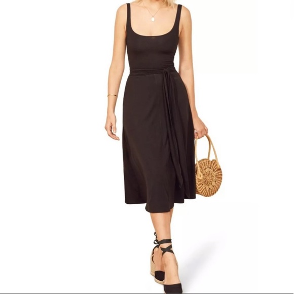 Reformation August Midi Dress in Black Size XS - Picture 11 of 13